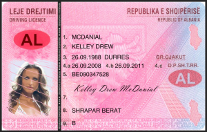 Albania Driving Licence Template