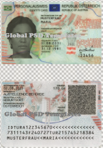 Austria ID Card  Template (scan v2)