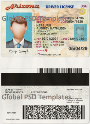 Arizona Drivers License (scan)