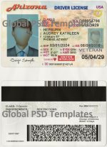 Arizona Driver License Template (scan)