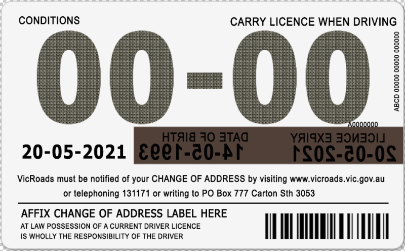 Australian Victoria Australia DL (Front & Back) Template - Image 2