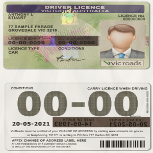 Australian Victoria Australia DL Template (scan)