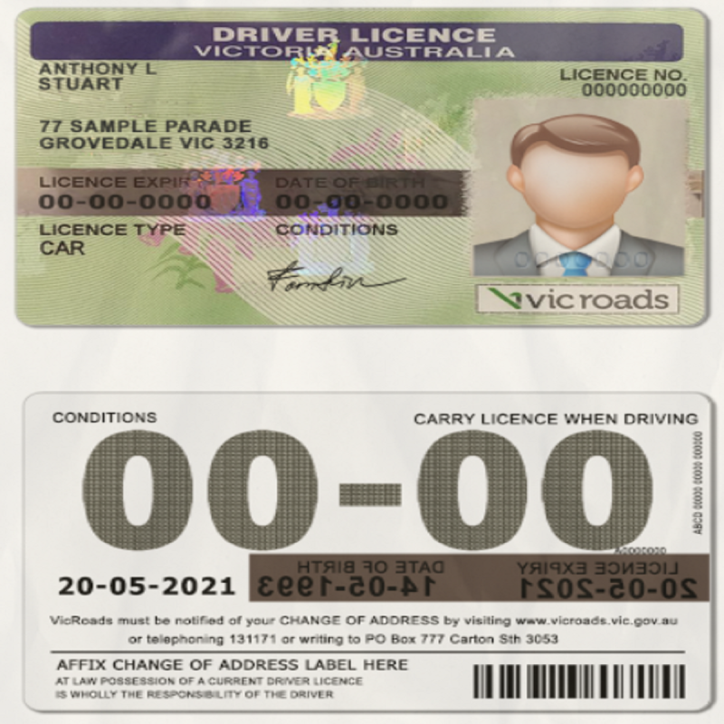 Australian Victoria Australia DL Template (scan)