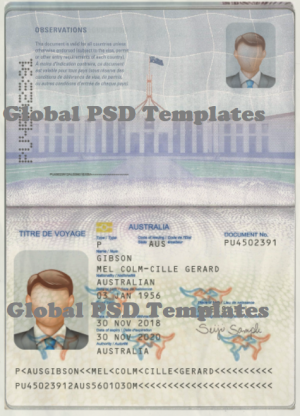 Australia Passport Template