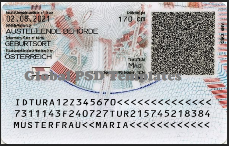 Austria ID Card (Front & Back )PSD Template V2 - Image 2