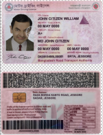 Bangladesh Driving Licence Template