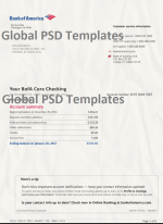 Bank of America Statement Template