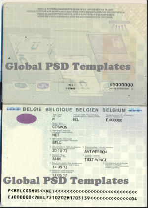 Belgium Passport Template