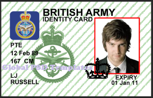 UK Military Card (Front & Back) Template