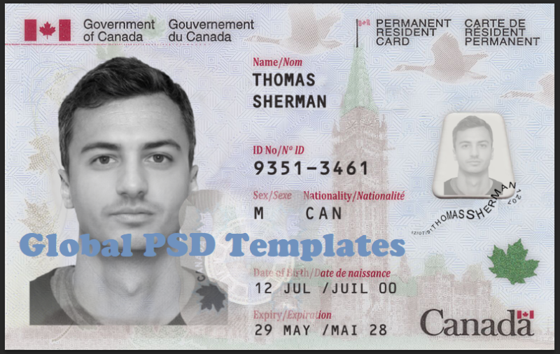 Canada ID Card Template(PRC)