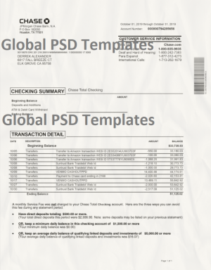 Chase Account Statement Template