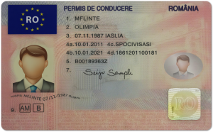 Romania Driving Licence Template
