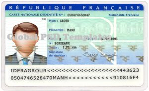 France ID Card (Front & Back) Template
