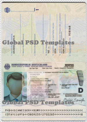 Germany Passport Template (V2)