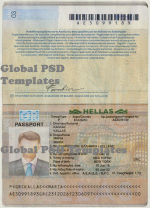 Greece Passport Template