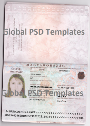 Hungary Passport Template