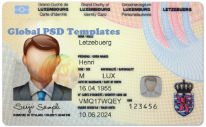 Luxembourg ID Card (Front & Back) Template