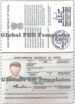 India Passport Template