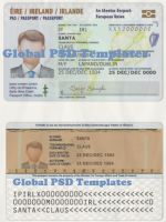 Ireland ID Card Template (scan)