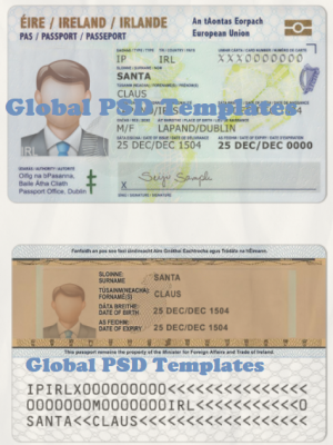 Ireland ID Card Template (scan)