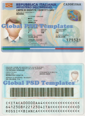 Italy ID Card Template (scan)