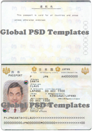 Japan Passport Template
