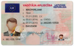 Latvia Driving Licence (Front & Back) Template