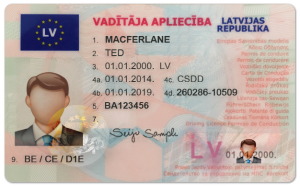 Latvia Driving Licence (Front & Back) Template