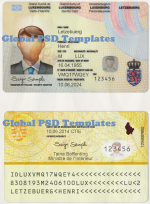 Luxembourg ID Card Template (scan)