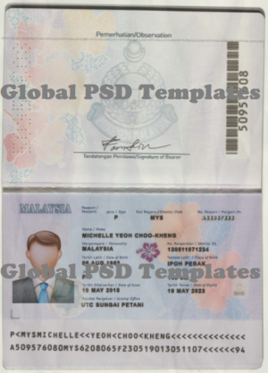 Malaysia Passport Template (V1)
