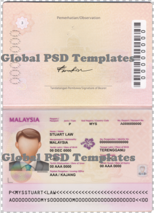 Malaysia Passport Template (V2)