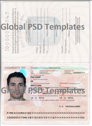 Mexico Passport Template