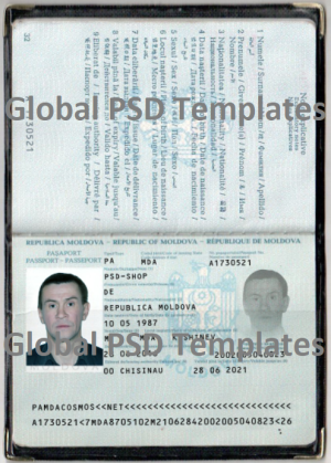 Moldova Passport Template