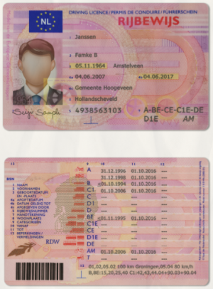 Netherlands Driving Licence Template V1(scan)