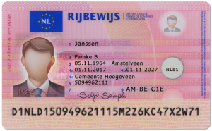 Netherlands Driving Licence Template V2