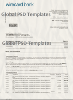 Payoneer bank Wire card bank statement Template