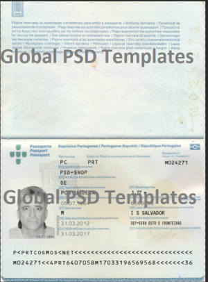 Portugal Passport Template
