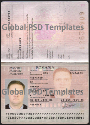Romania Passport Template