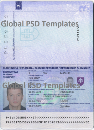 Slovakia Passport Template