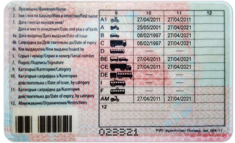 Belarus Driving Licence (Front & Back) Template - Image 2