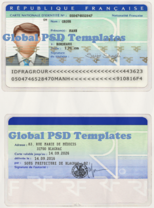 France ID Card Template (scan)