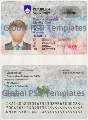 Slovenia ID Card Template (scan)