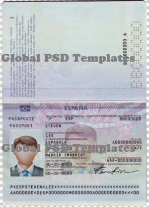 Spain Passport Template (V1)