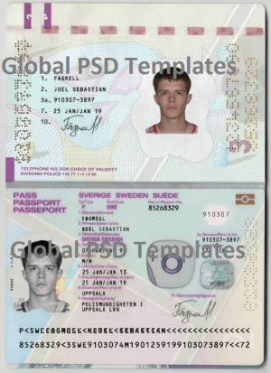 Sweden Passport Template