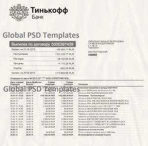Tinkoff Bank Statement Template