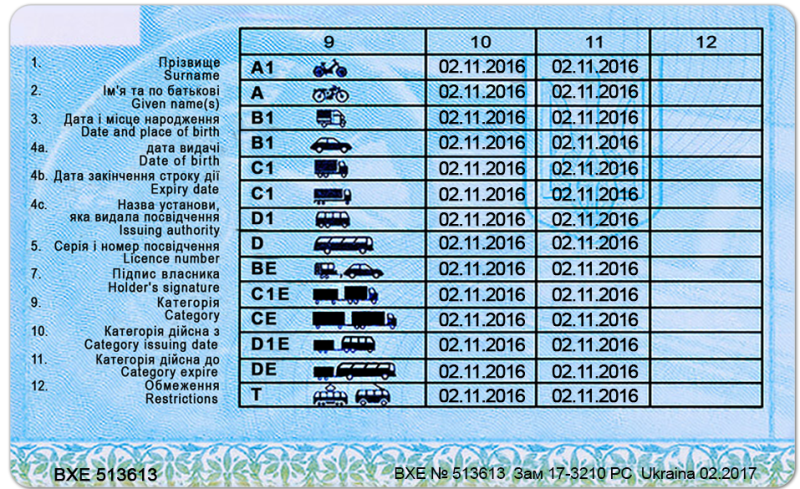 Ukraine Driving Licence (Front & Back) Template - Image 2