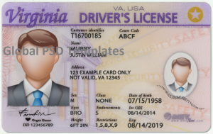 Virginia Driver License(Front & Back) Template