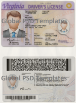 Virginia Driver License Template (scan)