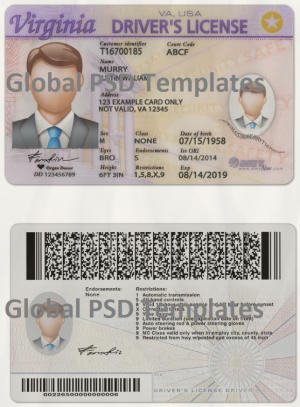 Virginia Driver License Template (scan)