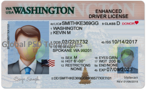 Washington Driver License(Front & Back) Template